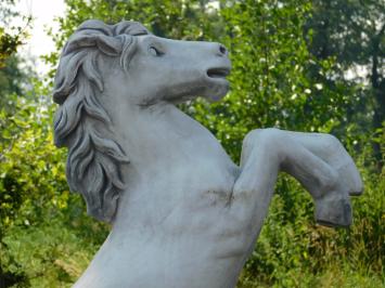 Steigendes Pferd auf Podest XL - 180 cm - Stein