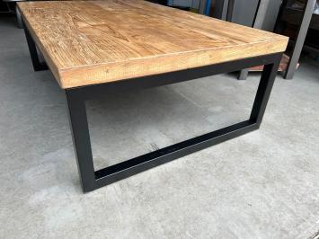 Industriële salontafel - hout - zwart metalen frame