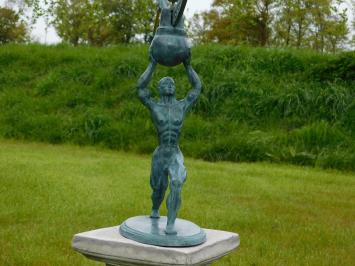 Zonnewijzer Atlas,  brons-messing, Aris Mundi Apollo, man draagt aarde.
