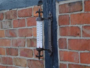 Thermometer met Franse lelie - gietijzer - kozijnthermometer - weerbestendig