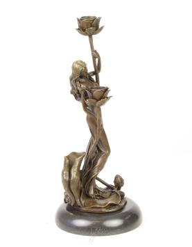 Bronzen kandelaar , art nouveau 