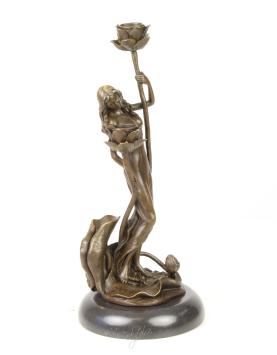 Bronzen kandelaar , art nouveau 