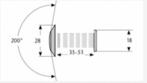 Türspion - Messing verchromt - 35-60 mm - 180° Sichtfeld