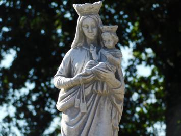 Gartenstatue der Maria mit Kind auf Sockel – 130 cm – Klassisches Steinset