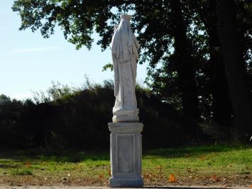 Gartenstatue der Maria mit Kind auf Sockel – 130 cm – Klassisches Steinset