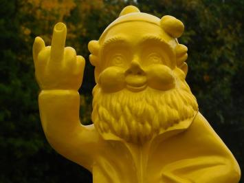 Gartenzwerg Mittelfinger XL – 80 cm – Gelb