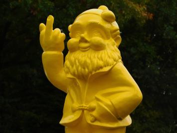 Gartenzwerg Mittelfinger XL – 80 cm – Gelb