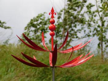 Gartenstecker Windspinner – 80 cm – Rot – Metall