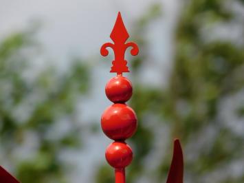 Gartenstecker Windspinner – 80 cm – Rot – Metall