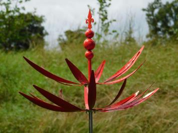 Gartenstecker Windspinner – 80 cm – Rot – Metall