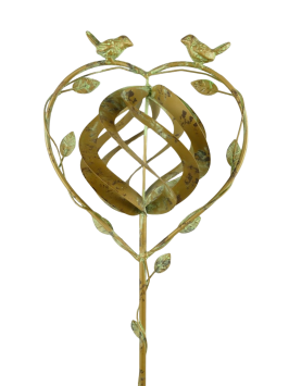 Gartenstecker Spinner mit Vögeln – 150 cm – Metall