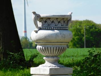 Gartenvase mit Ähren auf Sockel - 110 cm - Stein 