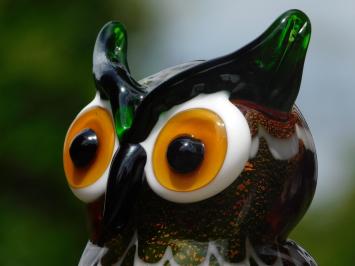 Glazen Beeld Uil – Handgemaakt Glasgeblazen Kunstwerk