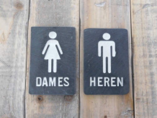 Satz Toilettenschilder ''Ladies'' & ''Gentlemen'' - aus Schiefer