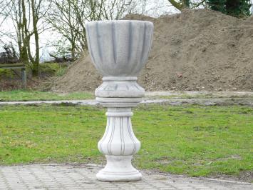 Runde Vase auf Sockel - 110 cm - Stein