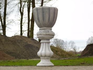 Runde Vase auf Sockel - 110 cm - Stein