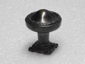 Vaste Deurknop met Sierlijke Rozet - Donker Gepatineerd Messing