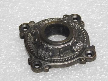 Vaste Deurknop met Sierlijke Rozet - Donker Gepatineerd Messing