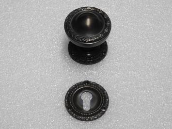 Vaste Deurknop Set met Rozetten – PC – Donker Gepatineerd Messing