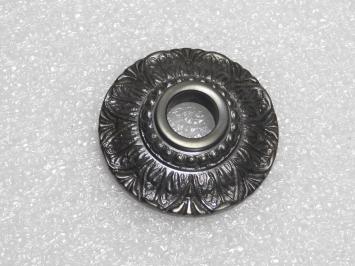 Fester Türknauf „Blume“ mit Rosette – dunkel patiniertes Messing