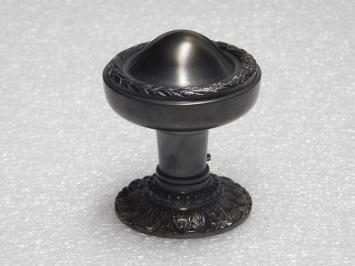 Vaste Deurknop met Bloemrozet - Donker Gepatineerd Messing