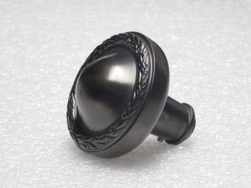 Vaste Deurknop met Bloemrozet - Donker Gepatineerd Messing