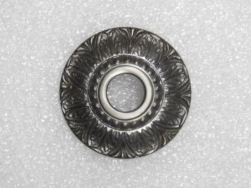 Vaste Deurknop met Bloemrozet - Donker Gepatineerd Messing