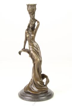 Jugendstil, Bronze, Kerzenständer