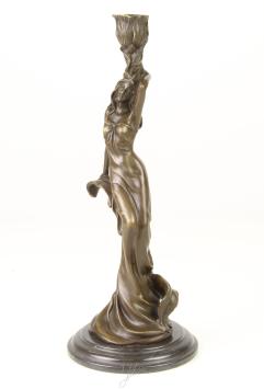 Jugendstil, Bronze, Kerzenständer