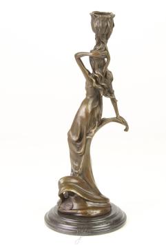 Jugendstil, Bronze, Kerzenständer