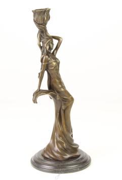 Jugendstil, Bronze, Kerzenständer