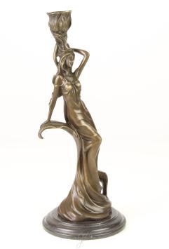 Jugendstil, Bronze, Kerzenständer