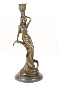 Jugendstil, Bronze, Kerzenständer