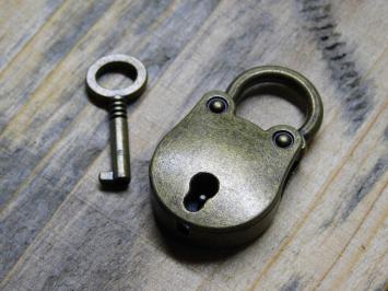 Vintage Mini Hangslot -  Incl. Sleutel