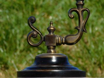 Vintage-Globus auf verziertem Sockel - 58 cm - Messing und Holz