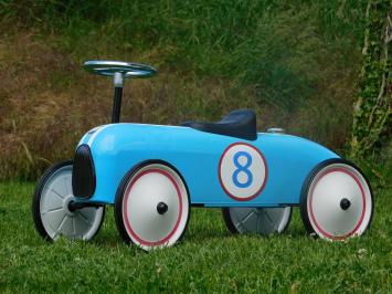 Vintage Auto - Blauw #8 - 80 x 40 cm - Metaal