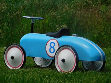Vintage Auto - Blauw #8 - 80 x 40 cm - Metaal