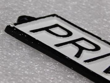 Vintage-Türschild „Private“ – Gusseisen – Schwarz/Weiß