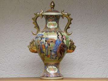 Vintage-Vase – 50 cm – Satsuma-Stil – Handbemaltes Porzellan