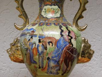 Vintage-Vase – 50 cm – Satsuma-Stil – Handbemaltes Porzellan