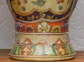 Vintage-Vase – 62 cm – Japanischer Satsuma-Stil – Handbemaltes Porzellan