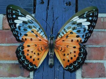 Vlinder Oranje - 35 cm - Wanddecoratie - Metaal