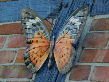 Vlinder Oranje - 35 cm - Wanddecoratie - Metaal