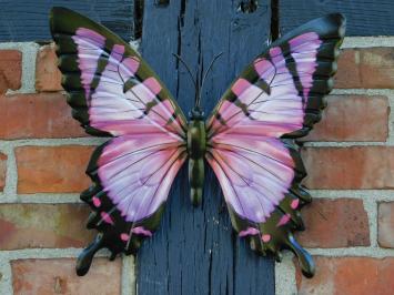 Vlinder Paars - 35 cm - Wanddecoratie - Metaal