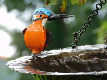 Hängende Futterschale für Vögel mit Kette – Metall – Handgefertigt