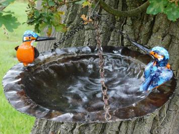 Hängende Futterschale für Vögel mit Kette – Metall – Handgefertigt