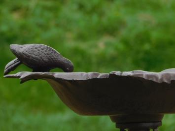 Große Vogeltränke auf Fuß - Schale in Form eines Blattes - Gusseisen