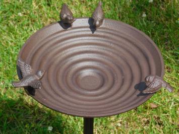 Vogelbad met 4 Vogeltjes - 60 cm - Gietijzer