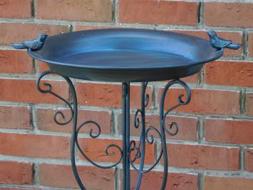 Vogelbad met Vogeltjes - 75 cm - Rustiek Blauw - Metaal