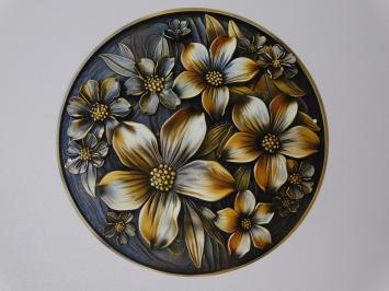 Wandteller Blumen - Metall